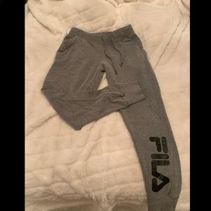 Gray Fila sweats